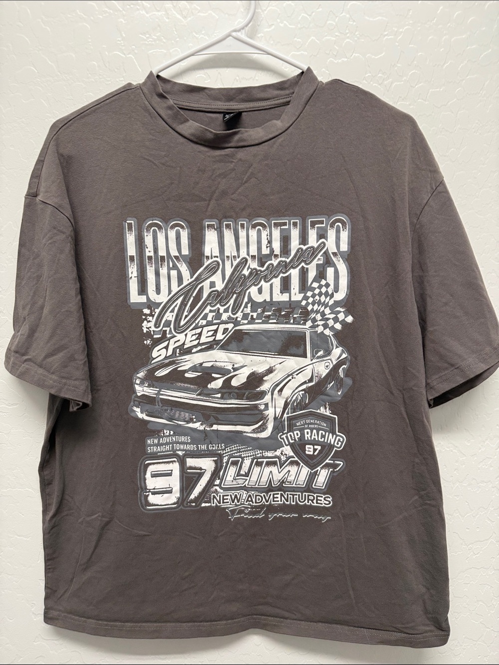 Charcoal Gray Los Angeles Racing Graphic Tee
